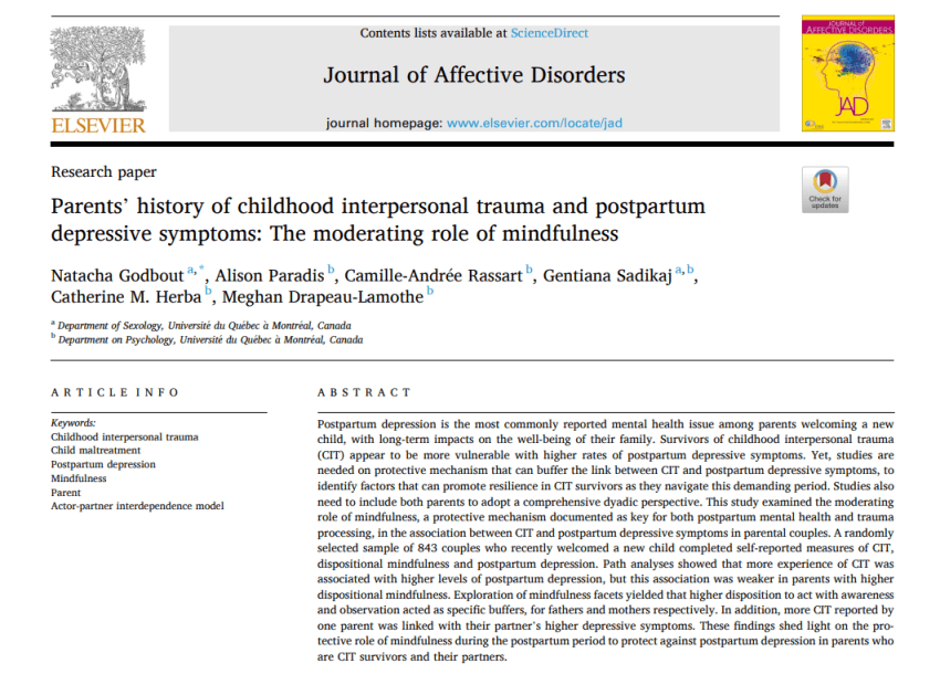 Godbout parenting mindfulness childhood trauma