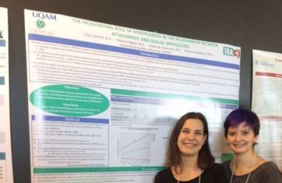 Mathilde Baumann and Cloé Canivet (M.A. students) at the Center for Interdisciplinary Research on Marital Problems and Sexual Assault (CRIPCAS) 2017 annual meeting.