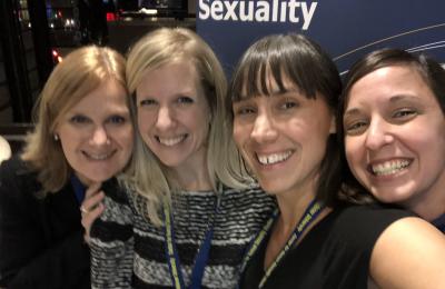 Dr Sophie Bergeron, Dr Katherine Péloquin, Dr Natacha Godbout (TRACE director) and Dr Marie-Pier Vaillancourt-Morel, at the Society for the Scientific Study of Sex (SSSS) international conference (2018), in Montreal