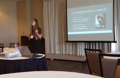 Gaëlle Cyr (Ph.D. student) during her presentation at the International Family Violence and Child Victimization Research Conference (IFVCVRC) 2016