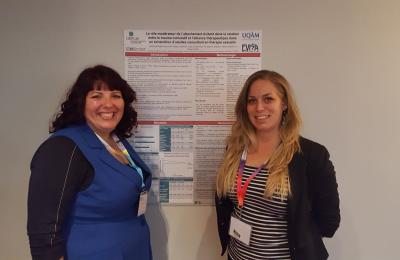 Roxanne Bolduc (M.A. student) and Anne-Julie Lafrenaye-Dugas (Ph.D. student) at the first conference of the Ordre Professionnel des Sexologues du Québec (OPSQ) 2016.