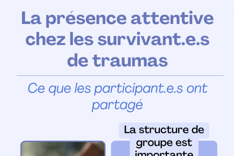 Illustrations de : La présence attentive chez les survivant.e.s de traumas : Ce que les participant.e.s ont partagé